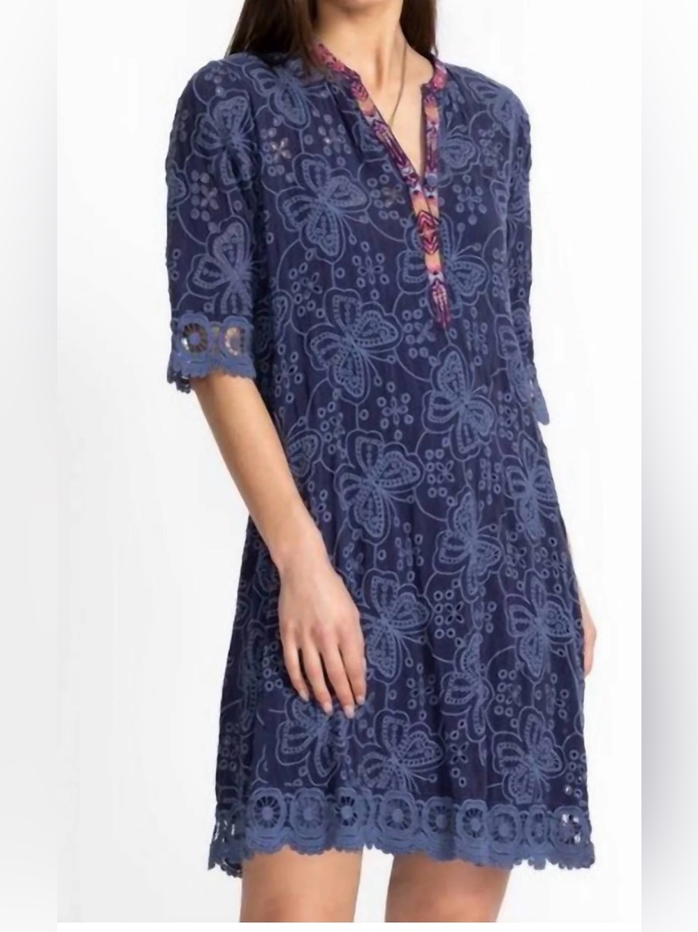 Johnny Was -MALFI MANDARIN COLLAR DRESS Size Medium